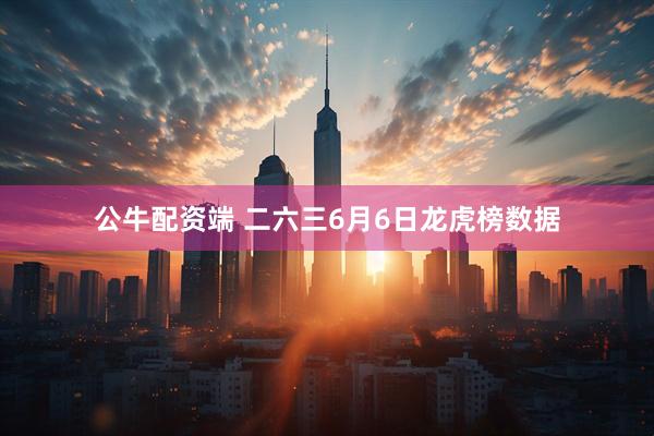 公牛配资端 二六三6月6日龙虎榜数据